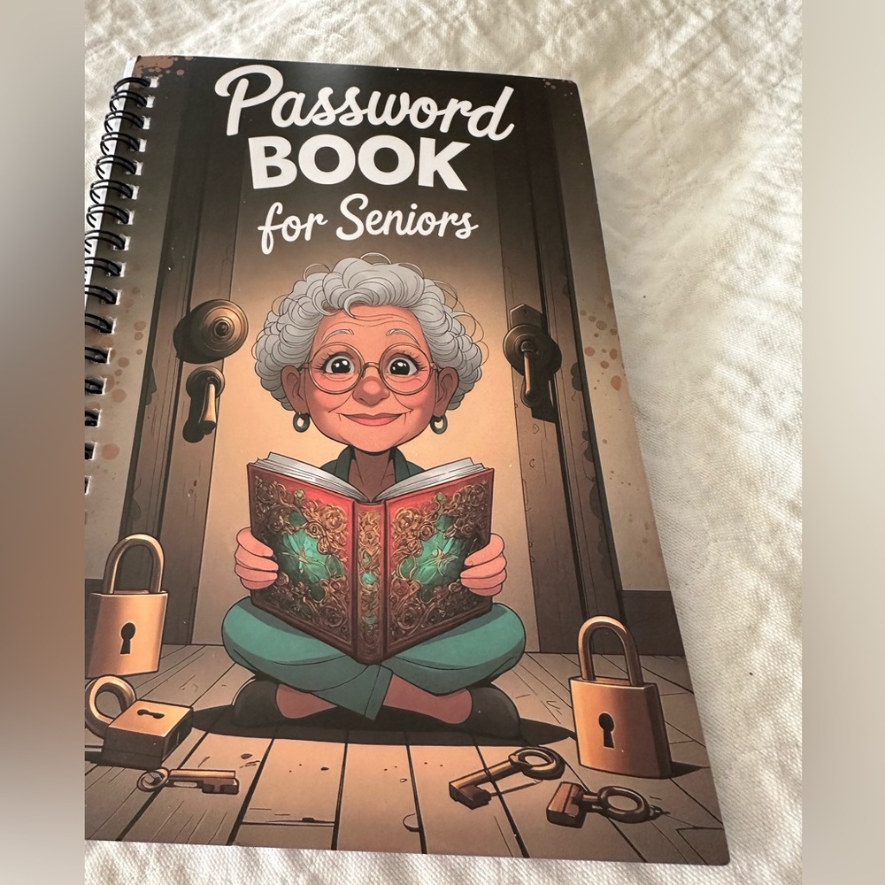 Password Book for Seniors with Illustrated Cover